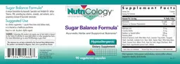 Label for Sugar Balance Formula