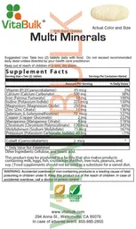 Label for Multi Minerals with Super Chelates