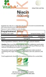Label for Niacin 100 mg