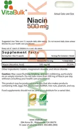 Label for Niacin 500 mg