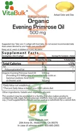 Label for Organic Evening Primrose Oil 500 mg