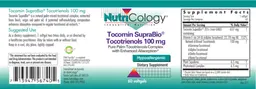 Label for Tocomin SupraBio Tocotrienols 100 mg