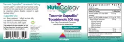 Label for Tocomin SupraBio Tocotrienols 200 mg