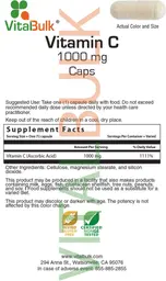 Label for Vitamin C 1000 mg Caps