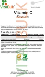 Label for Vitamin C Crystals