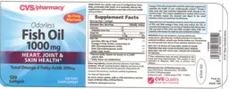 Label for Odorless Fish Oil 1000 mg