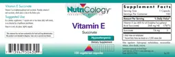 Label for Vitamin E Succinate