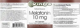 Label for Melatonin 10 mg