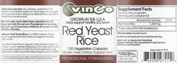 Label for Red Yeast Rice