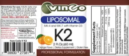 Label for Liposomal K2 Orange Flavor