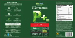 Label for P+ 100% Plant Protein Flex Vanilla Flavor