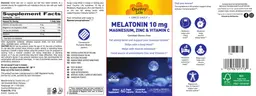 Label for Melatonin 10 mg