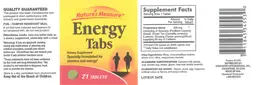 Label for Energy Tabs