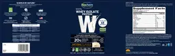 Label for W 100% Whey Isolate Protein Natural Flavor
