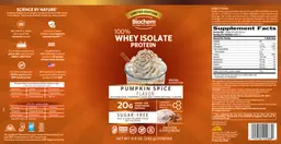 Label for W 100% Whey Isolate Protein Pumpkin Spice Flavor