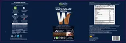Label for W 100% Whey Isolate Protein Chocolate Flavor