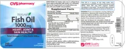 Label for Natural Fish Oil 1000 mg