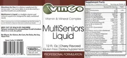 Label for MultiSeniors Liquid Cherry Flavored