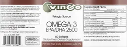Label for Omega-3 EPA/DHA 2500