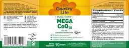 Label for Mega CoQ10 100 mg