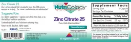 Label for Zinc Citrate 25