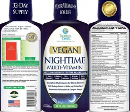 Label for Vegan Nightime Multi-Vitamin