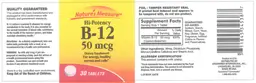 Label for Hi-Potency B-12 50 mcg