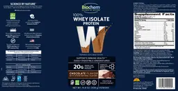 Label for W 100% Whey Isolate Protein Chocolate Flavor