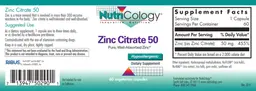 Label for Zinc Citrate 50