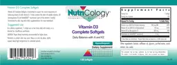 Label for Vitamin D3 Complete Softgels