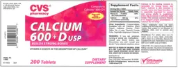 Label for Calcium 600 + D USP