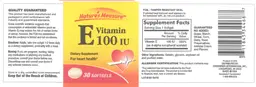 Label for Vitamin E 100 IU