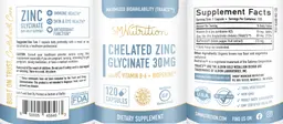 Label for Chelated Zinc Glycinate 30 mg
