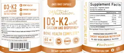 Label for D3-K2 with Calcium and Bioperine