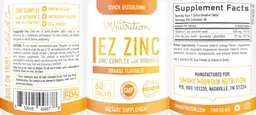 Label for EZ Zinc Orange Flavor
