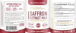 Label for Saffron Extract Max
