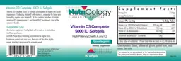 Label for Vitamin D3 Complete 5000 IU Softgels