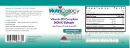 Label for Vitamin D3 Complete 5000 IU Softgels