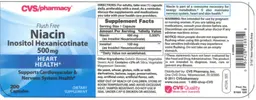 Label for Flush Free Niacin Inositol Hexanicotinate 500 mg