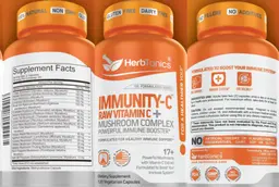 Label for Immunity-C Raw Vitamin C+