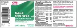 Label for Daily Multiple Essential Nutrients