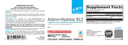 Label for Adeno+Hydroxo B12 2,500 mcg Natural Fruit Punch Flavor