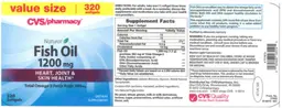 Label for Natural Fish Oil 1200 mg