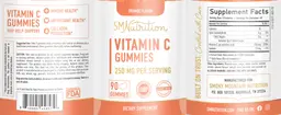 Label for Vitamin C Gummies Orange Flavor