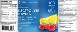 Label for Electrolyte Powder Raspberry & Lemon Natural Flavor