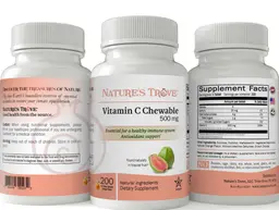 Label for Vitamin C Chewable 500 mg Orange Flavor