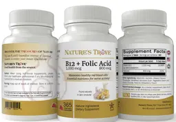 Label for B12 1,000 mcg + Folic Acid 800 mcg