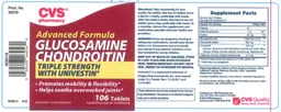 Label for Advanced Formula Glucosamine Chondroitin Triple Strength With Univestin