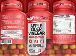 Label for Apple Cider Vinegar Gummies Delicious Apple Flavor