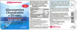 Label for Glucosamine Chondroitin + D3 1000 IU Triple Strength